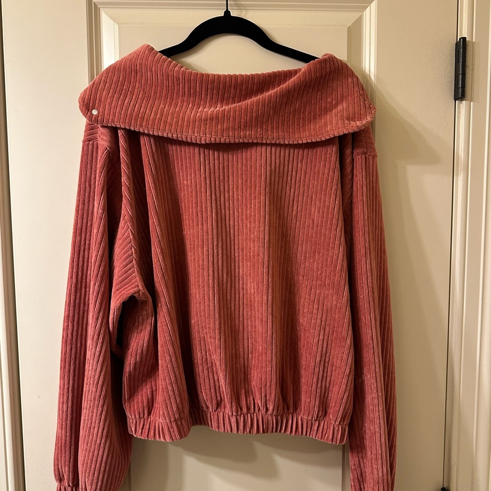 Pink Corduroy Button-Up Pullover - Picture 4 of 4